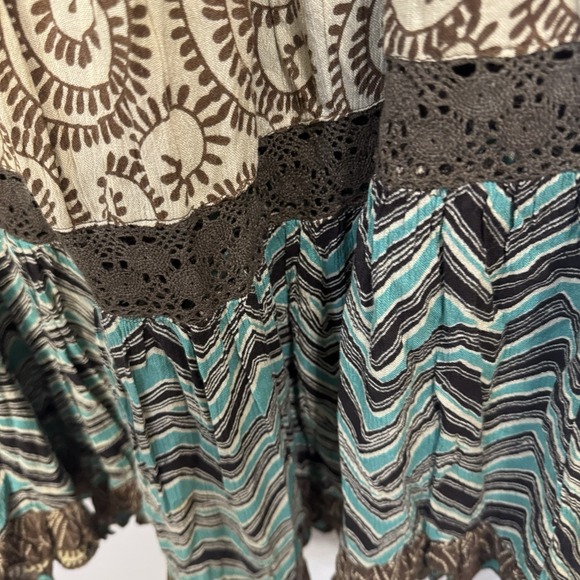 BILA Crinkle Gauze Tiered Maxi Skirt Gypsy Boho Fairy Grunge Whimsigoth Size 1X - Picture 4 of 6